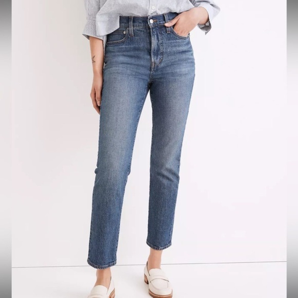 NWT Madewell The Perfect Vintage Jean Straight Leg High Waisted Med Wash…